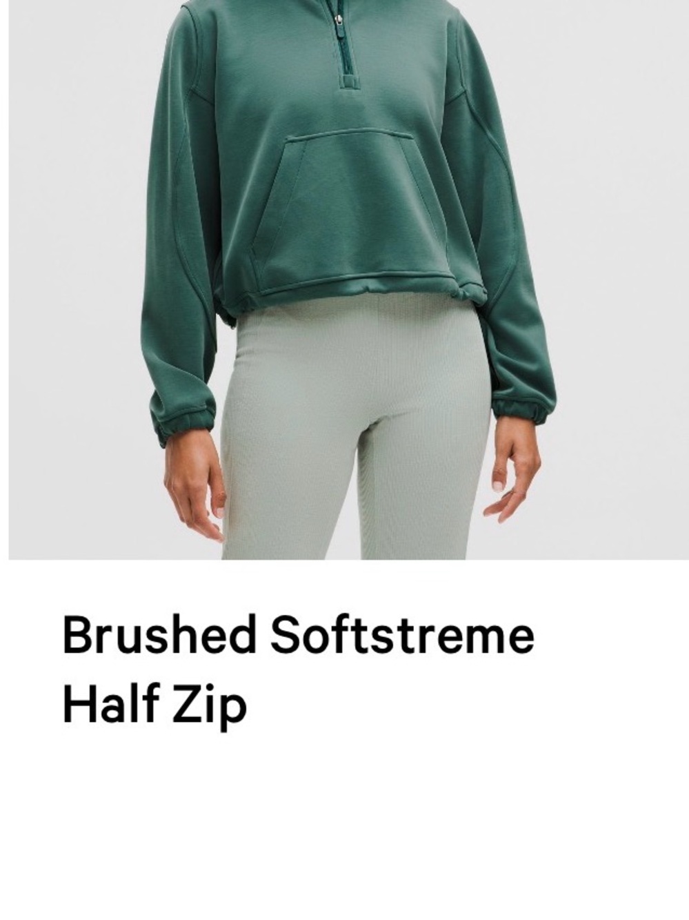 Brushed Softstreme Half Zip - Sage Green